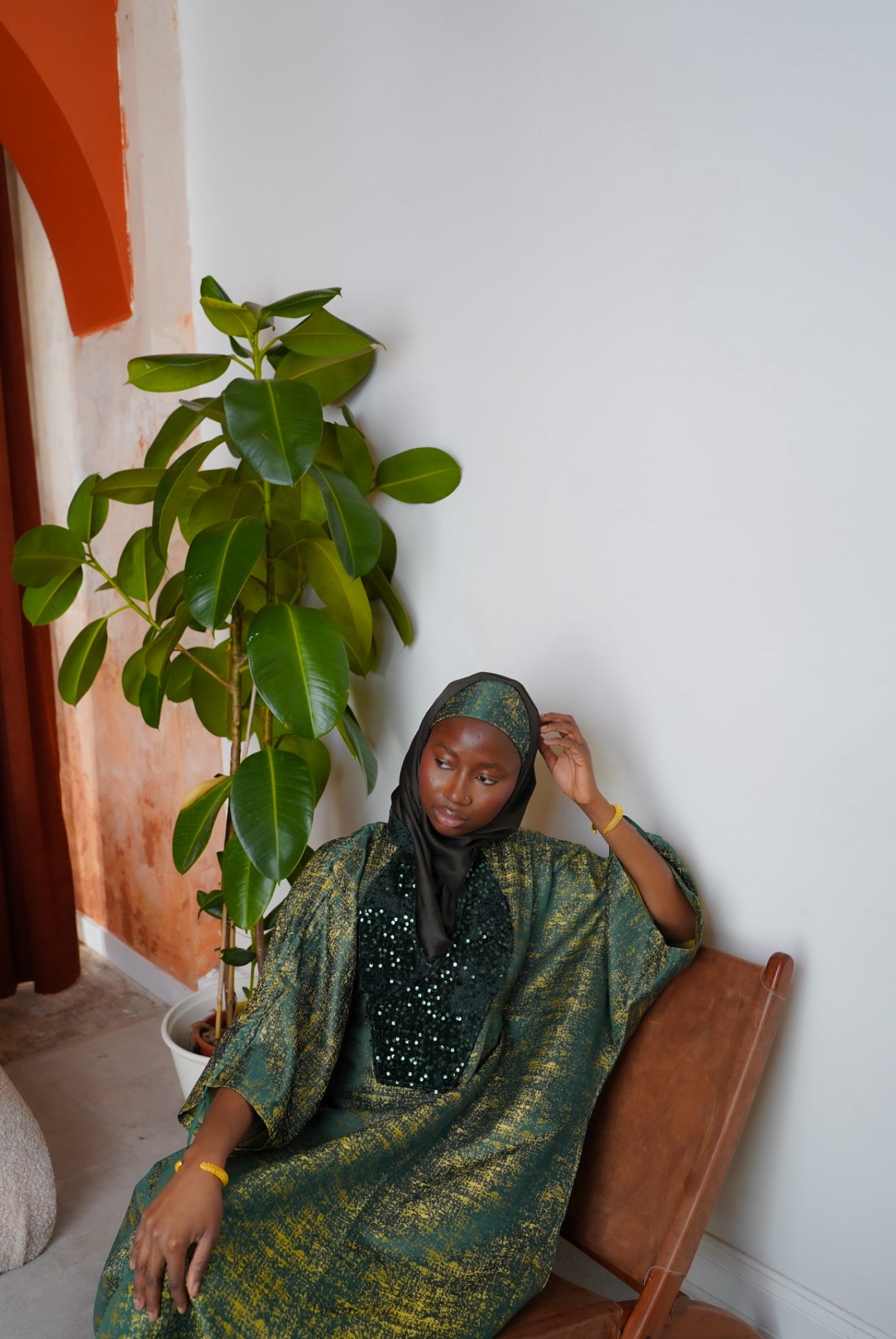 Green n gold luxe boubou dress